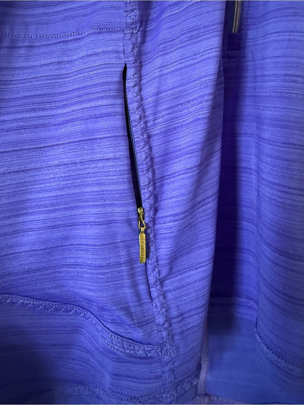 Athleta Short-Sleeve Zip Front Active Top — Blue NWT - Picture 5 of 6